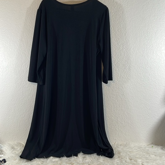 OLD NAVY V-Neck Waist-Defined Midi Wrap Dress Black Size XL NEW - Picture 4 of 9